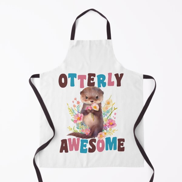 Item preview, Otterly Awesome Funny Otter Lover Pun Cute Watercolor Baby Otter Art  designed and sold by Bad Kitty Designz.
