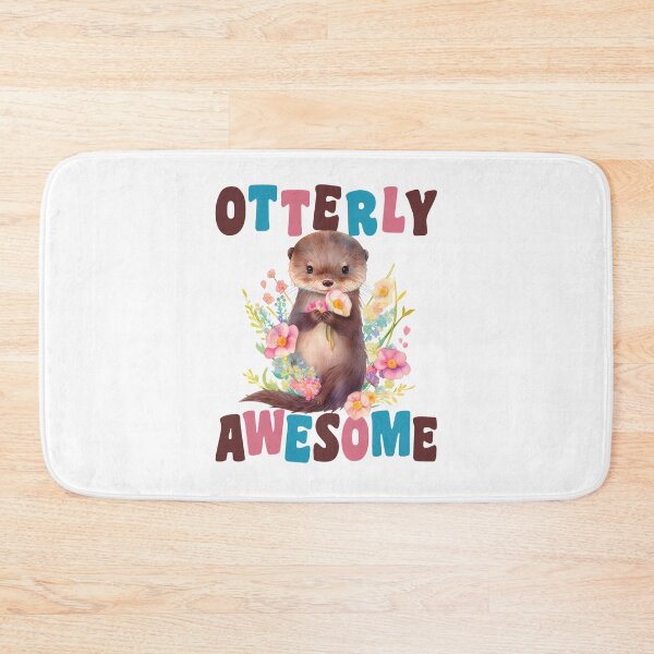 Item preview, Otterly Awesome Funny Otter Lover Pun Cute Watercolor Baby Otter Art  designed and sold by Bad Kitty Designz.