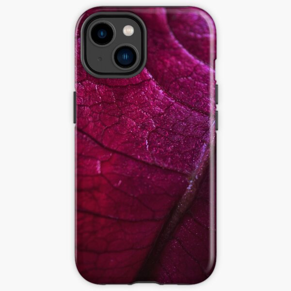 DEEP PINK VEINS - a macro photo of a pink Bougainvillea leaf iPhone Tough Case