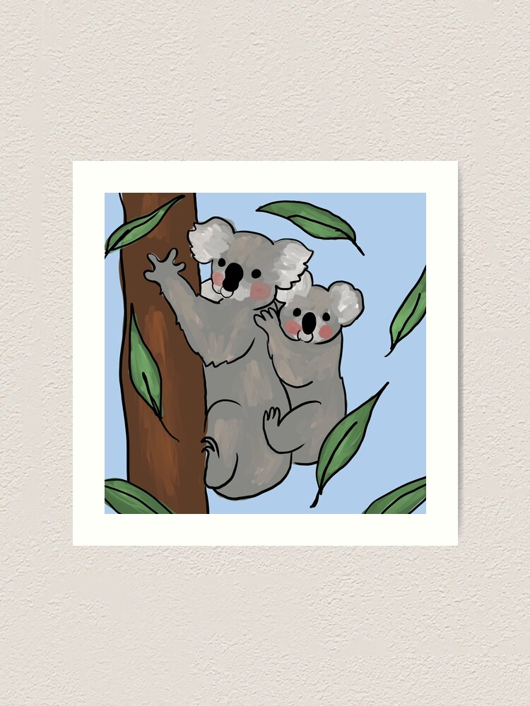 Blush Floral Greenery Mommy and Baby Koala Australian Animals Girl