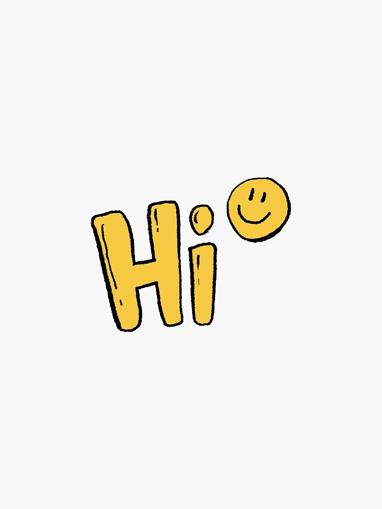 Hi Smile Face Emoji Doodle Sticker for Sale by supawitach