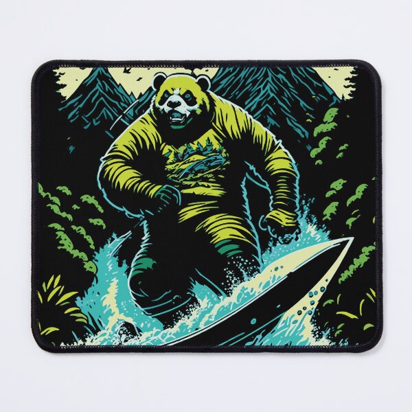 Item preview, Giant Panda Surfing Bamboo Bear Riding the Waves Graffiti Hip Hop Style designed and sold by Hot From Oven.