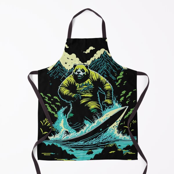 Item preview, Giant Panda Surfing Bamboo Bear Riding the Waves Graffiti Hip Hop Style designed and sold by Hot From Oven.