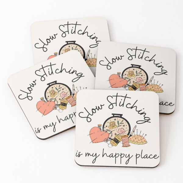 Item preview, Slow Stitching is my Happy Place - for light background designed and sold by aliveinmiddle.