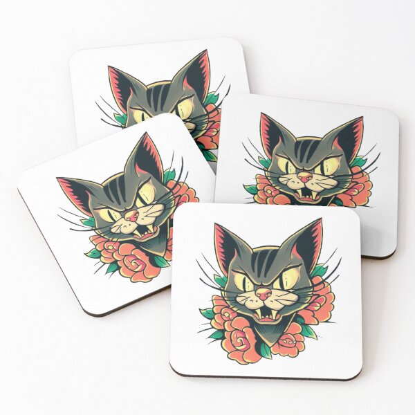 Item preview, Vintage tattoo flash of a cat designed and sold by Donkey's Salad.