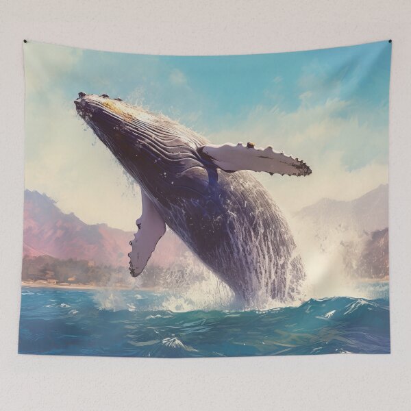 Item preview, Ocean Leap Majestic Whale designed and sold by Paintings By Simon .
