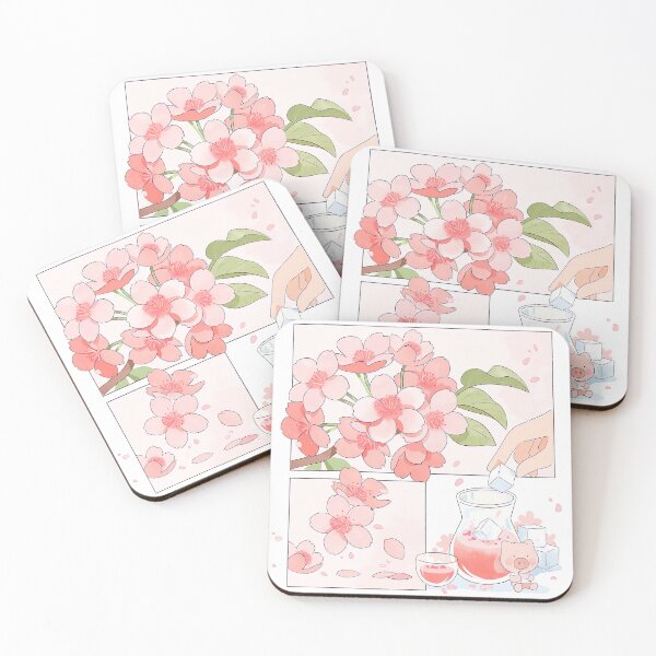 Item preview, Manga and hand-drawn style Sakuras and wine, cute piglet designed and sold by SceneryStudio.