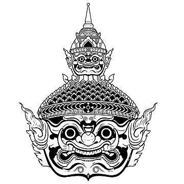 Artwork thumbnail, Khon Thai Ramayana Giant mask by krusuparamoon
