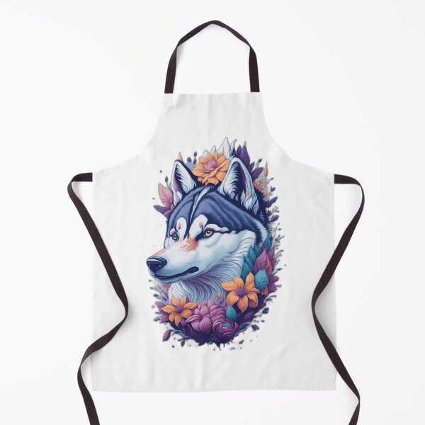 Item preview, colorful wolf with flowers designed and sold by PopPizzazz.
