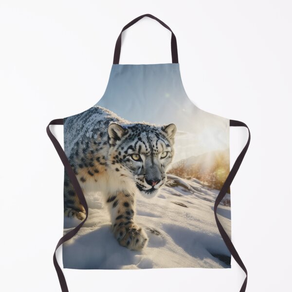 Item preview, Snow Leopard at Snowy Mountain Ridge At Sunrise designed and sold by NoWayy.