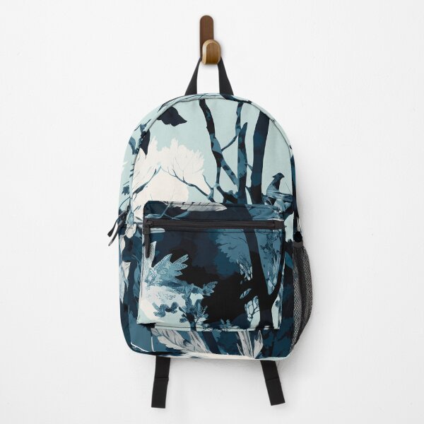 Item preview, Nature Forest Trees leave illustration Blue White Navy designed and sold by LUEE-Design.