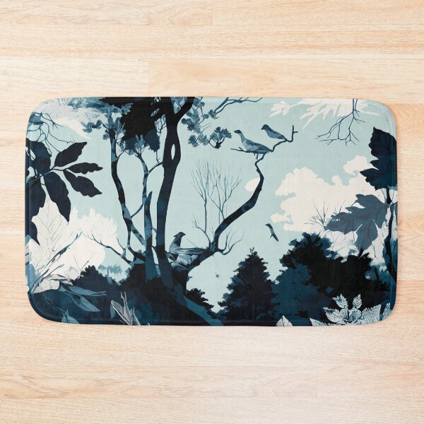 Item preview, Nature Forest Trees leave illustration Blue White Navy  designed and sold by LUEE-Design.