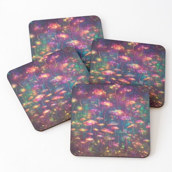 Item preview, Gorgeous and Dreamy: Backlit Mushrooms in a Midnight Forest designed and sold by RedArtG09.