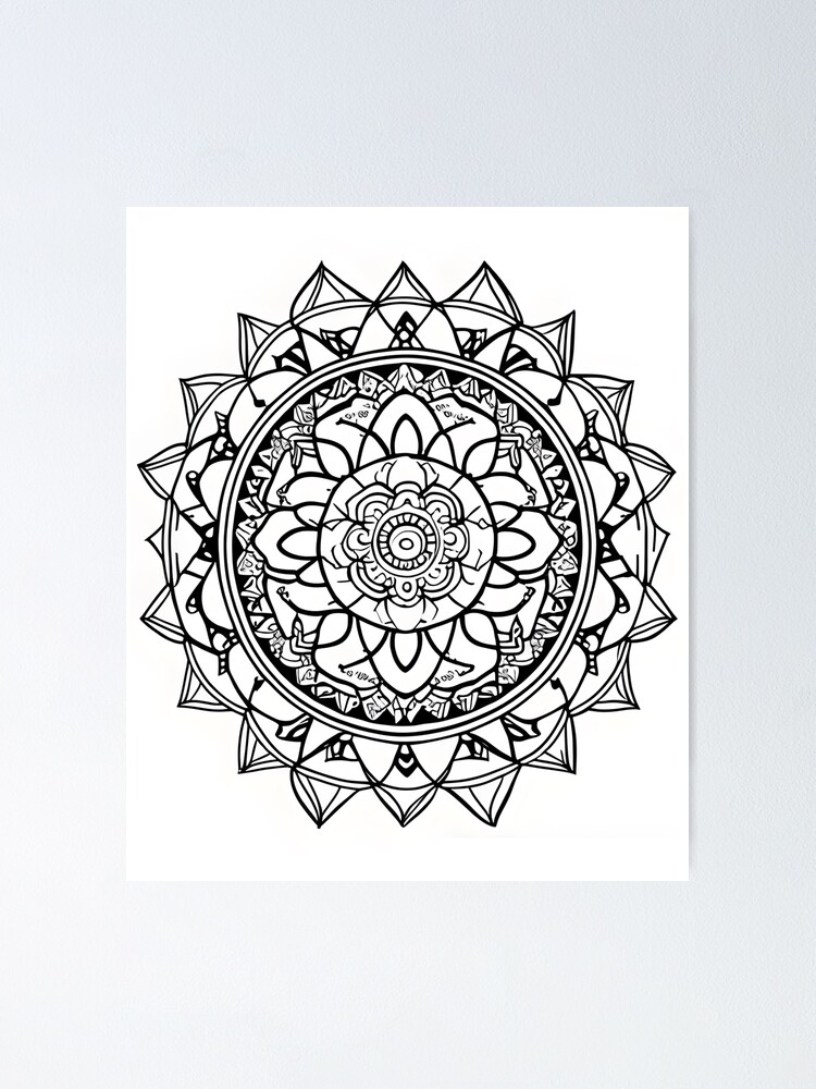 Color me a mandala: mandala coloring book page, meditation, relax,  mindfulness Poster for Sale by UlfrGutheitrir