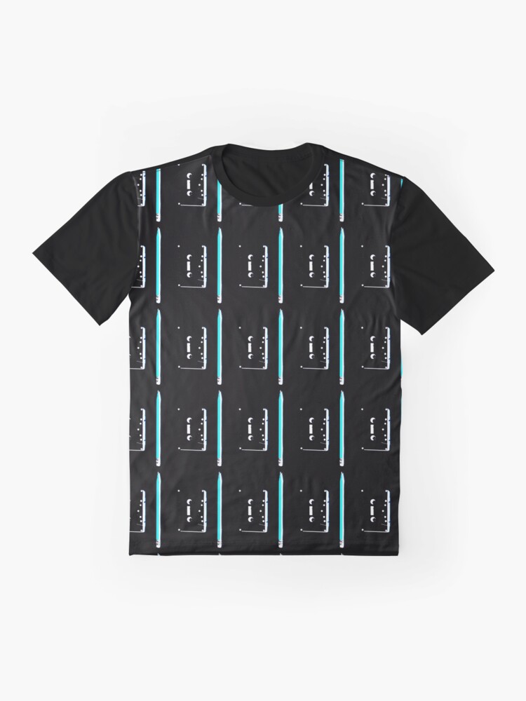 Alternate view of tape and pencil 80s vaporwave Graphic T-Shirt