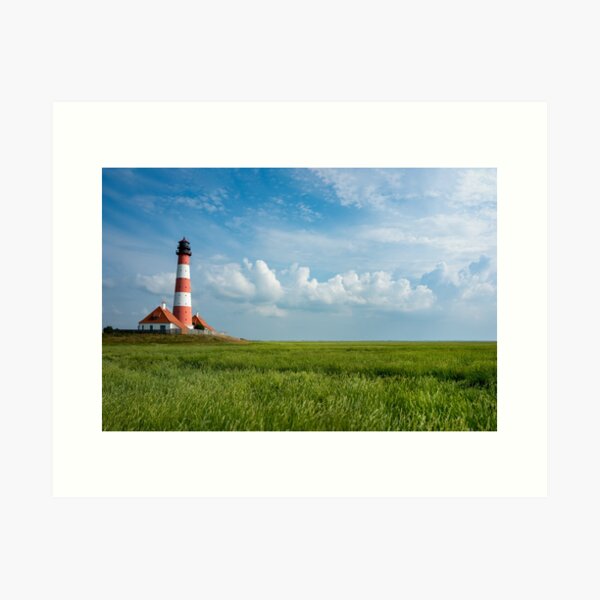 Leuchturm an der Nordsee Kunstdruck