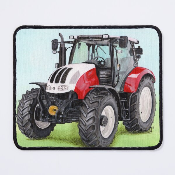 Item preview, Red and White Tractor Painting designed and sold by SandraWarmerdam.