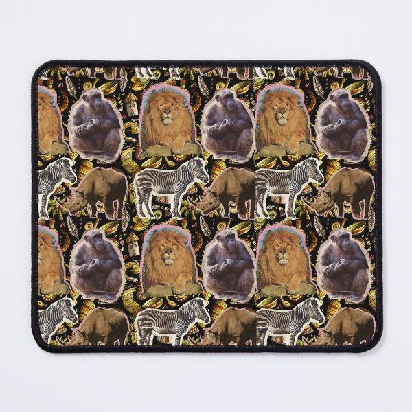 Item preview, Wild Animals Lion Zebra Gorilla Rhino African Cartoon Pattern designed and sold by FreeMind-Design.