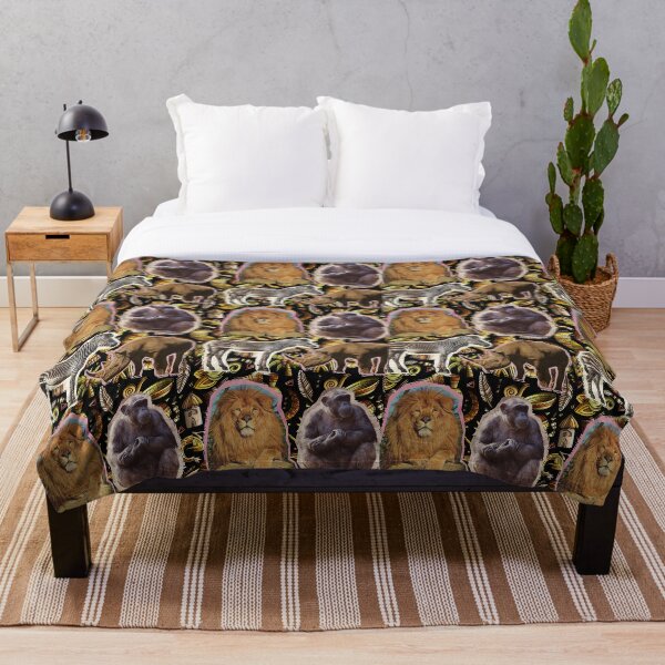Item preview, Wild Animals Lion Zebra Gorilla Rhino African Cartoon Pattern designed and sold by FreeMind-Design.