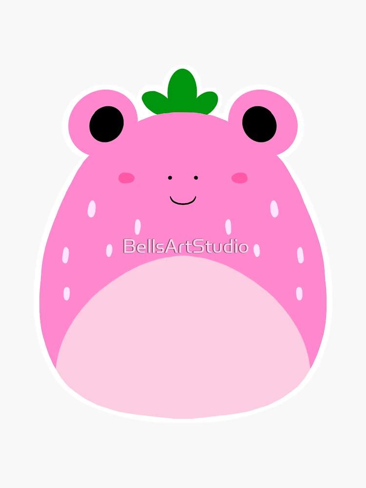 Strawberry Frog Squish  Sticker for Sale by BellsArtStudio