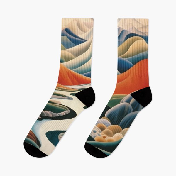 Item preview, Colorful Peaks Mountain River Landscape designed and sold by Evelyn  Carter.