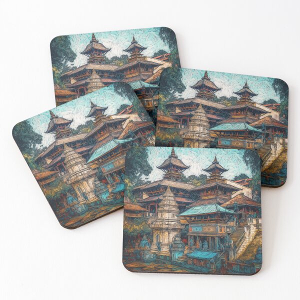 Item preview, The Skyline Of Pashupatinath Temple︱Masterpiece Of Vincent Van Gogh Style designed and sold by ArtificerArt.