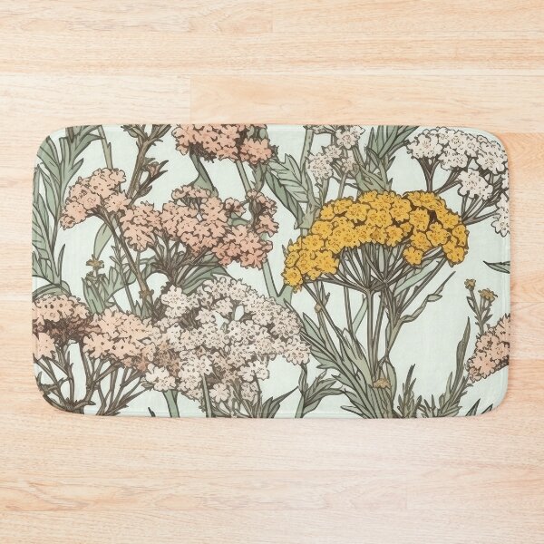 Item preview, Yarrow Flower Pattern - Wildflower Illustration designed and sold by FloralDecorShop.