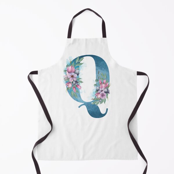Aperçu de l'œuvre Lettre Q initiale ou monogramme avec des fleurs à l'aquarelle créée et vendue par KreativniUm.