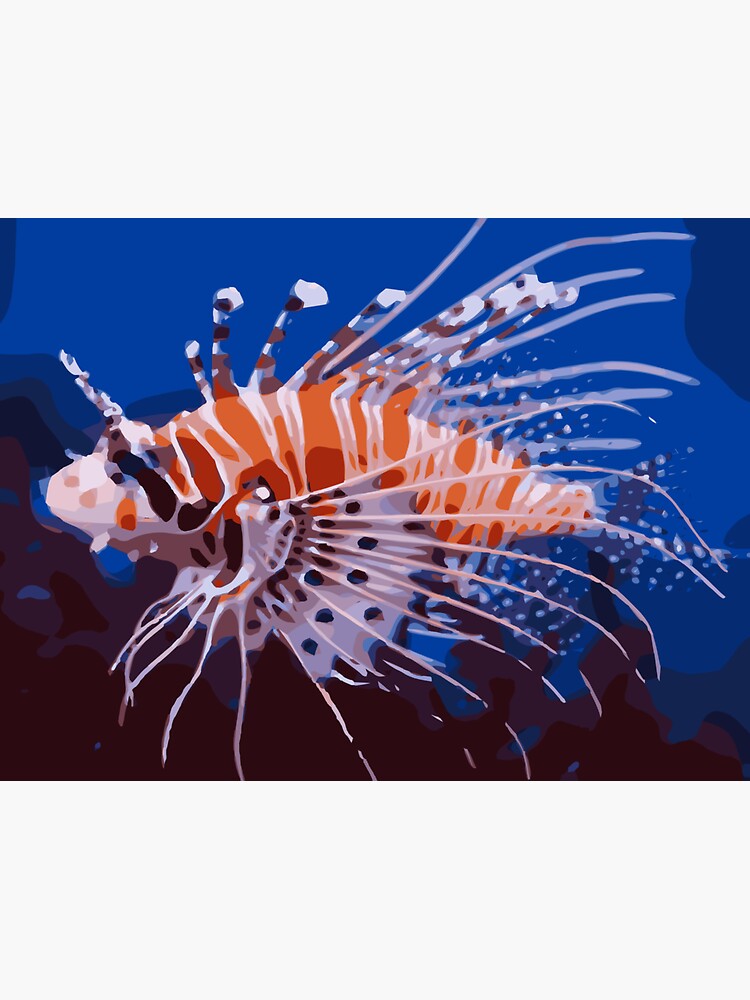 Lion Fish Tropical Orange White Blue  Magnet for Sale by Vicky