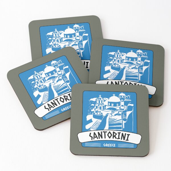 Item preview, Santorini island cityscape souvenir in Greece  designed and sold by Donutlovers.