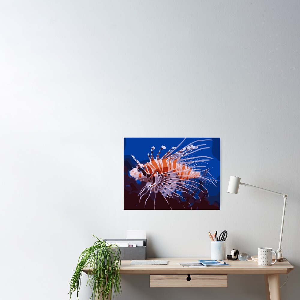 Lion Fish Tropical Orange White Blue  Magnet for Sale by Vicky  Brago-Mitchell®