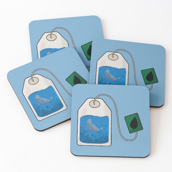 Item preview, Funny seal swimming in a tea bag designed and sold by Donutlovers.