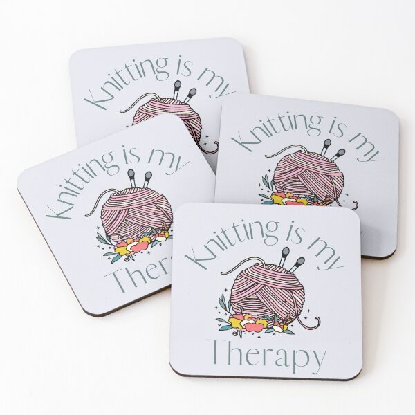 Item preview, Knitting is my therapy - light background designed and sold by aliveinmiddle.
