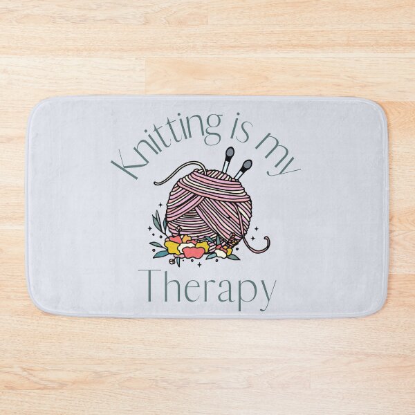 Item preview, Knitting is my therapy - light background designed and sold by aliveinmiddle.