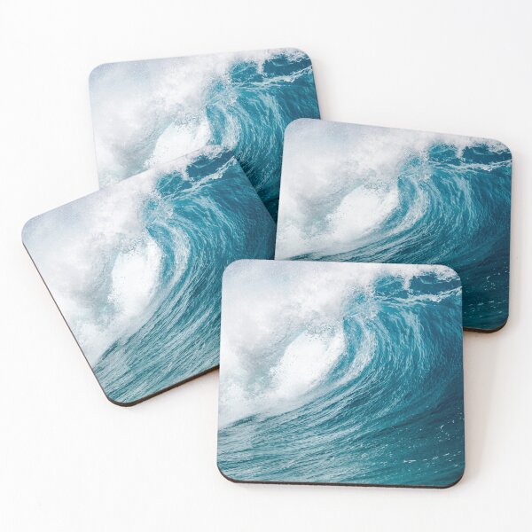 Item preview, "Aqua Euphoria" - Captivating blue ocean wave art print designed and sold by pocketgraphic.