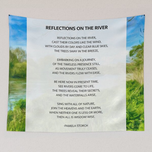 Artikelvorschau, Reflexionen über das Flussgedicht entworfen und verkauft von Pamela Storch.