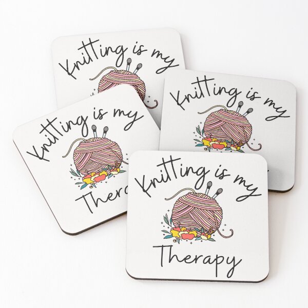 Item preview, Knitting is my therapy 2 - light background designed and sold by aliveinmiddle.