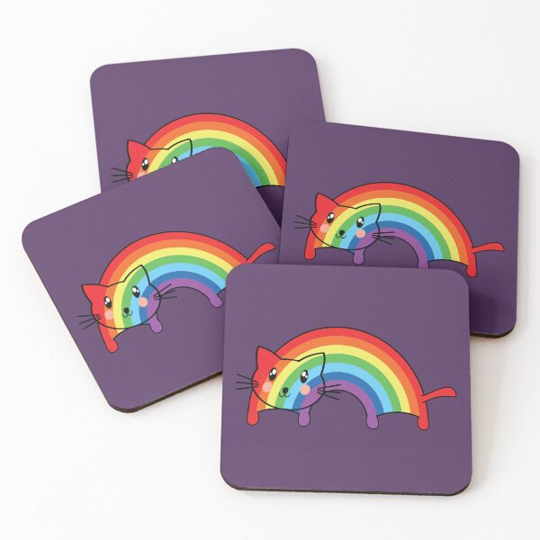 Item preview, Cute cat on colorful rainbow arch  designed and sold by Donutlovers.