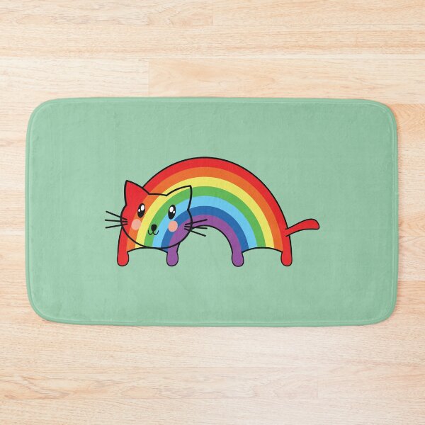 Item preview, Cute cat on colorful rainbow arch  designed and sold by Donutlovers.