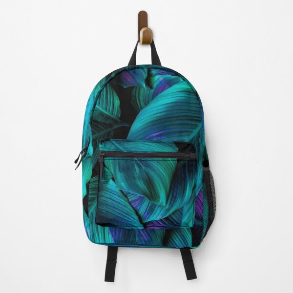 Item preview, "Electric Jungle Glow" - A mesmerizing blue neon tropical leaves photograph designed and sold by pocketgraphic.