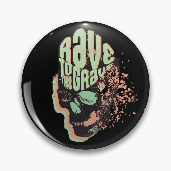 Item preview, Rave to the Grave Skull design Peachy designed and sold by DesmoxDesigns.