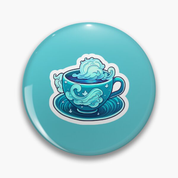 Item preview, Blue Wave Tea Cup Sticker designed and sold by NightDumpling.