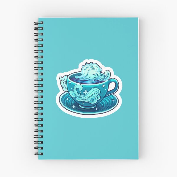 Item preview, Blue Wave Tea Cup Sticker designed and sold by NightDumpling.