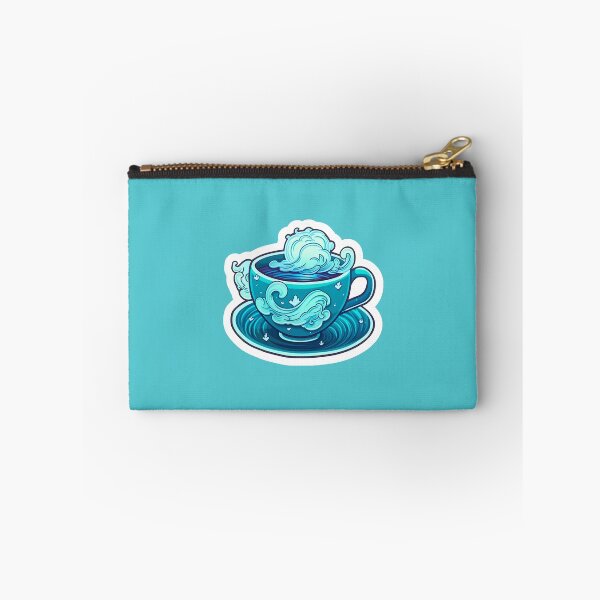 Item preview, Blue Wave Tea Cup Sticker designed and sold by NightDumpling.