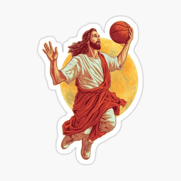 Item preview, Not Today Satan Jesus Funny Slam Holy Dunk Basketball  designed and sold by Get A Wear  Shop.