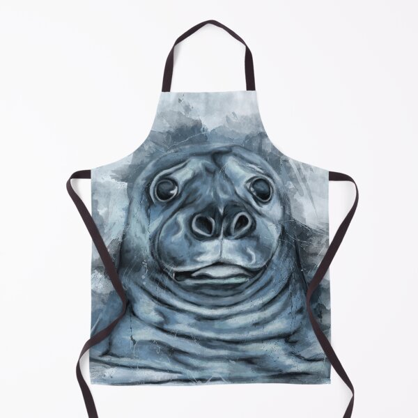 Item preview, Blue seal in the sea watercolor portrait, cute ocean animal designed and sold by NadiaChevrel.