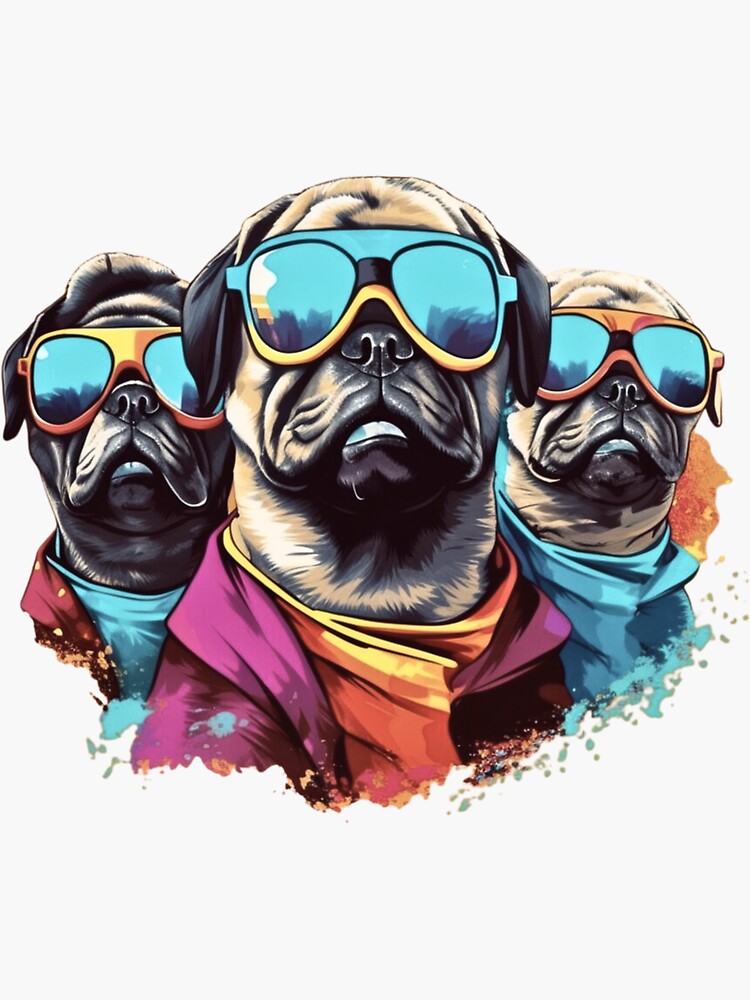 Sticker for Sale mit Lustige Hunde mit Sonnenbrille von Dominika  Bednarska