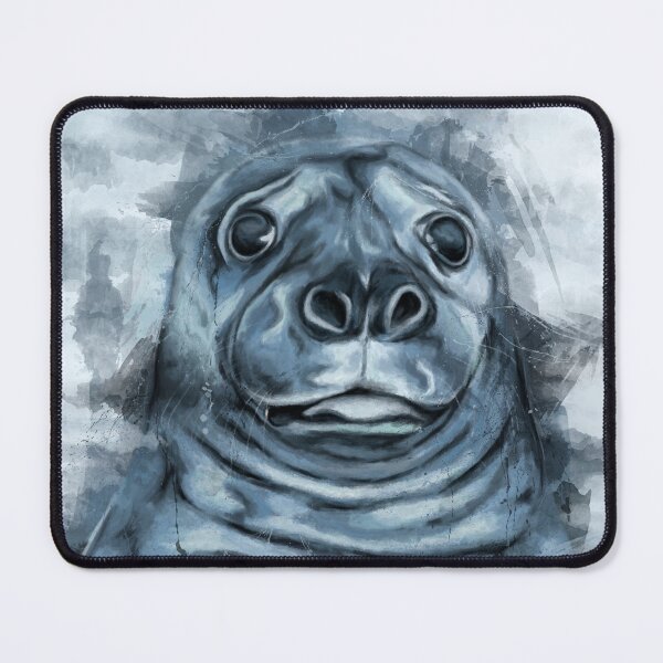 Item preview, Blue seal in the sea watercolor portrait, cute ocean animal designed and sold by NadiaChevrel.