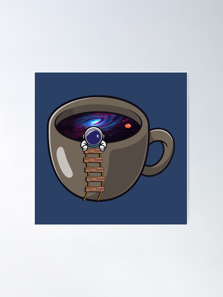 Astronaut Space Tea Mug Aesthetic Space Gift' Sticker