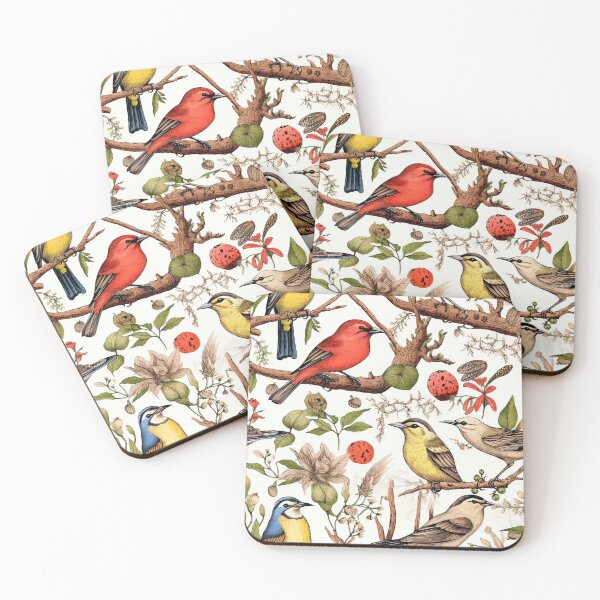 Item preview, Wild Birds, Berries, Leaves, and Twigs Pattern designed and sold by ETconnections.